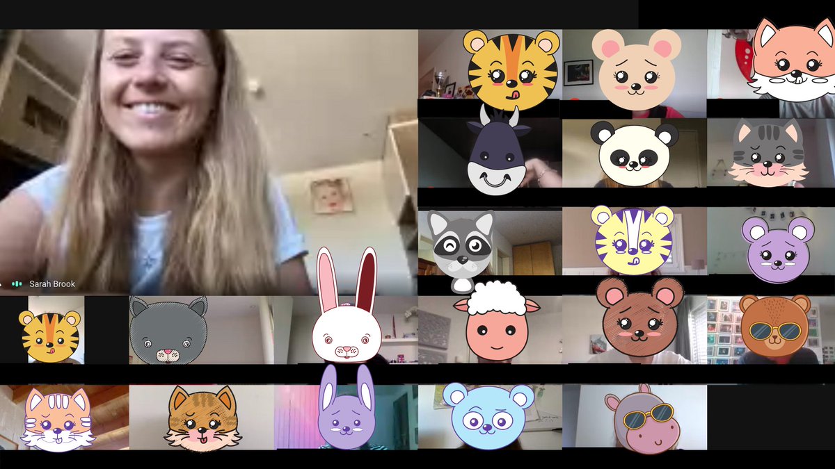 SparkleMalawi's tweet photo. Don't panic, @SarahEBrook7 hasn't gone completely loopy in lockdown and presented to a group of animals! 

We've hidden the faces of the amazing students at ICS from the @r0undsquare committee who held a call with our CEO to learn about Sparkle &amp; the impact their school has made. https://t.co/3aHAQwkq5O