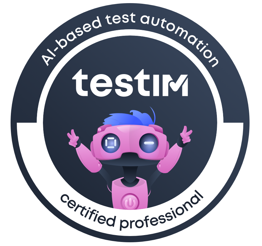 testim_io's tweet photo. Become Testim AI Certified! Build your testing skills with a free community plan and certification course. https://t.co/QetD3vcOMs #testsmarter testautomation #testeducation #testautomationtools #testcertification https://t.co/PhpvMnDXdn