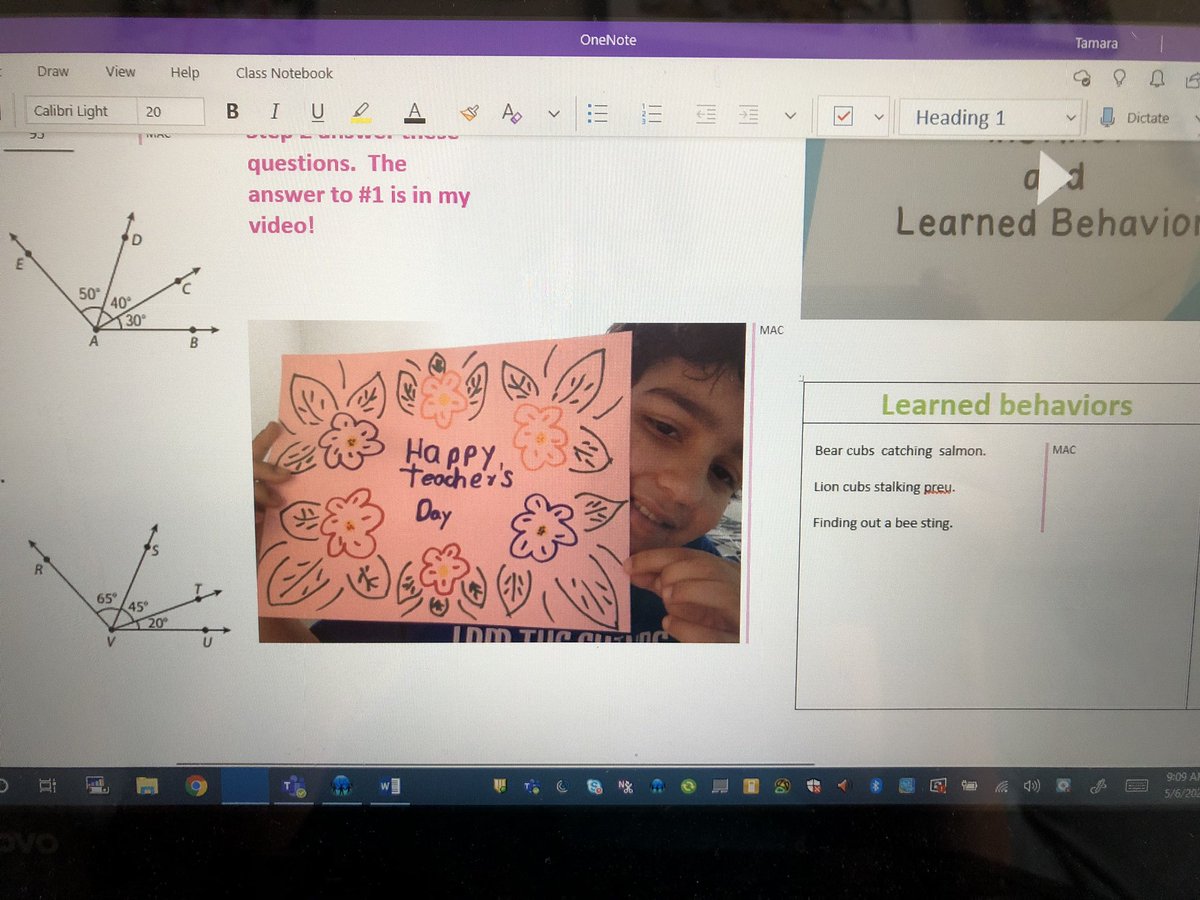 TamGranger's tweet photo. Reviewing student work in @OneNoteEDU and found this sweet message!  💖 I sure do miss my students! @CannellaElem @HCPSArea2 https://t.co/rLkJXrN5a7