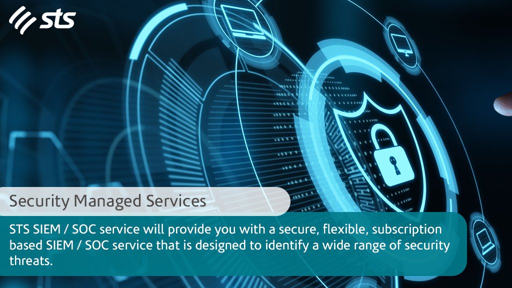 ZainTECHMEA's tweet photo. STS Security Information and Event Management (SIEM) / technologies and Security Operations Center (SOC) service will provide you with a secure & flexible service that is designed to identify security threats.
Learn More 🔗 https://t.co/nfcBA5FPXL
#STSSecurity #STSServices https://t.co/61VGMB86r7