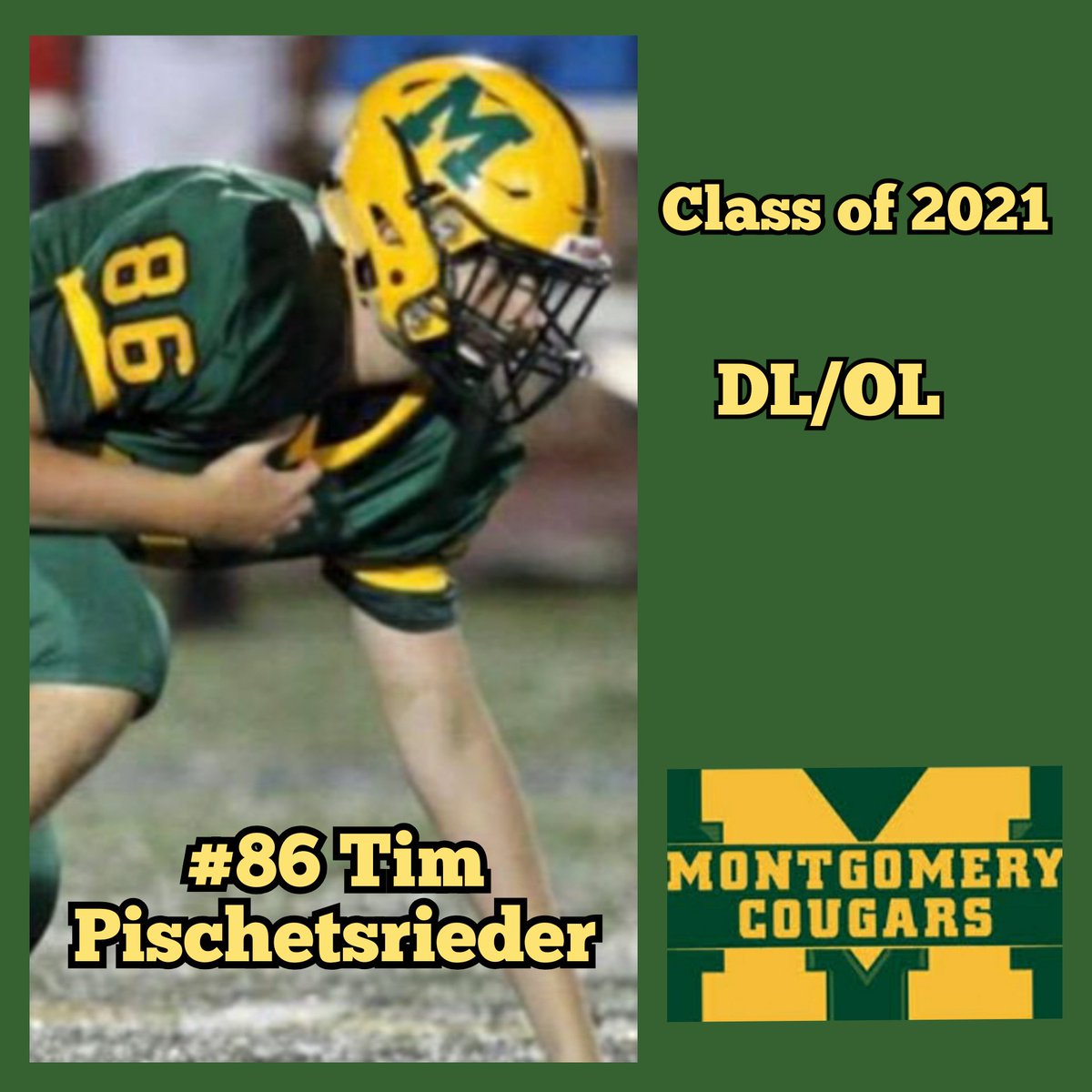 Zoran Milich (@footballmonty) on Twitter photo Time to meet our Class of 2021 football players, all 26 of them!
<a href="/pischetsrieder/">Tim Pischetsrieder</a>
<a href="/MontyAthletics/">Cougar Sports</a>
<a href="/MontgomeryBB3/">Kris Grundy</a>
<a href="/Montgomery_SB/">Montgomery Softball</a>
<a href="/MontyRec/">MontgomeryRecreation</a>
<a href="/MontyWrestling/">Montgomery Wrestling</a>
<a href="/Monty_Lacrosse/">MHS Boys Lacrosse</a>
@MontyXCTF
<a href="/MHSCougarBB/">MHSCougarBaseball</a>
<a href="/MHSPTSA1/">MHS PTSA</a>
#GoCougars
#AllInThisTogether Time to meet our Class of 2021 football players, all 26 of them!
<a href="/pischetsrieder/">Tim Pischetsrieder</a>
<a href="/MontyAthletics/">Cougar Sports</a>
<a href="/MontgomeryBB3/">Kris Grundy</a>
<a href="/Montgomery_SB/">Montgomery Softball</a>
<a href="/MontyRec/">MontgomeryRecreation</a>
<a href="/MontyWrestling/">Montgomery Wrestling</a>
<a href="/Monty_Lacrosse/">MHS Boys Lacrosse</a>
@MontyXCTF
<a href="/MHSCougarBB/">MHSCougarBaseball</a>
<a href="/MHSPTSA1/">MHS PTSA</a>
#GoCougars
#AllInThisTogether