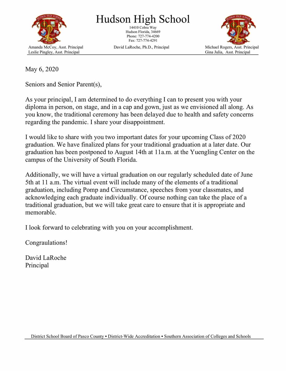 A message from Dr. LaRoche ❤️💛🎓🐍