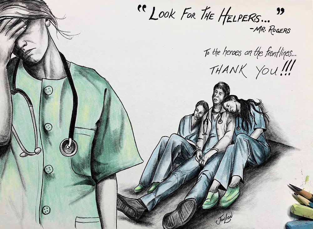 jonlionfineart2's tweet photo. Today is #NationalNursesDay 😷

Help me thank ALL of our frontline heroes 

#ThankYouNurses ... although I extend my heart to you every day❤️

My drawing is for every one of our heroes fighting to keep us safe

#StayHome #StaySafe #LookForTheHelpers https://t.co/EolzgJdCsh