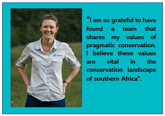 Celebrating 5 years of CONSERVATION ACTION - Cilla Hilcove joined Conservation Outcomes in 2018 and brought with her a range of unique skills in protected area management. We are pleased she has found a place to craft her skills and contribute to the values of the organisation