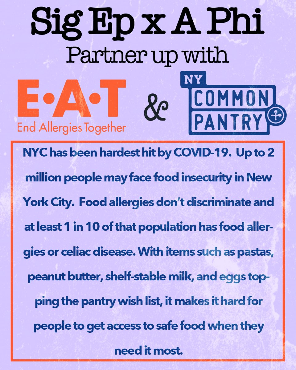 Everyone can make a difference. Sig Ep and A Phi from <a href="/pepperdine/">Pepperdine University</a> joined forces to help E.A.T raise funds for the NY Common Pantry, helping those affected by food allergies to receive allergy-friendly foods. Thank you! #foodallergies #foodallergy #foodallergyawareness