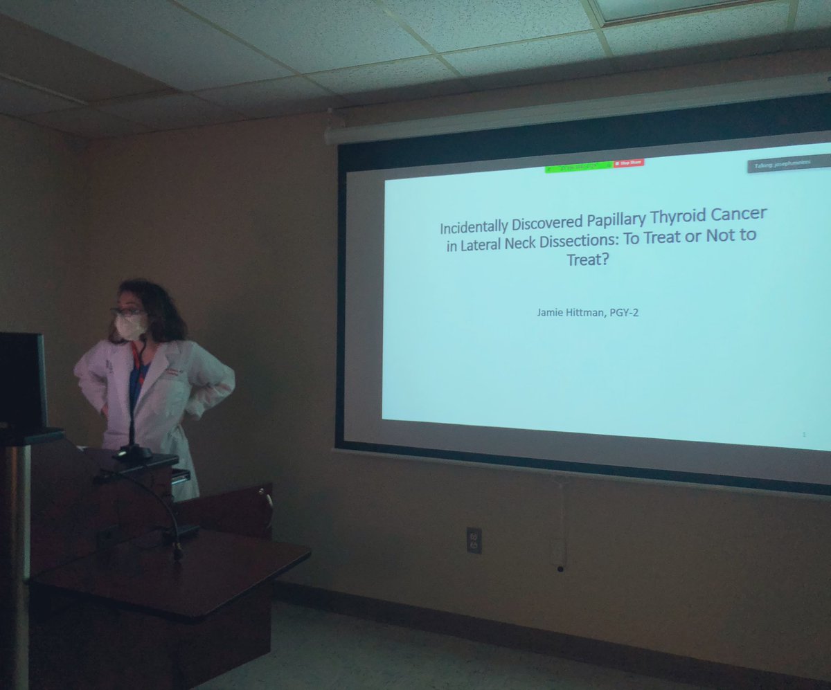 lindasongMD's tweet photo. Whew. Now on to Dr. Hittman presenting her case series findings on incidentally discovered #PTC in neck dissections! #Silverbergtalks #UMMCpath https://t.co/tu48HgCRAo
