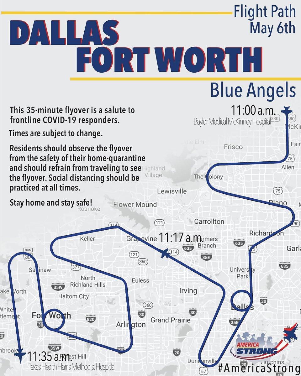Dfw Flight Path Map City Of Mansfield, Texas On Twitter: "That Noise You Will Hear Overhead  Later This Mornings Is The Blue Angels, Who Will Flyover Dfw To Salute Our  Frontline Heroes. They Will Start At