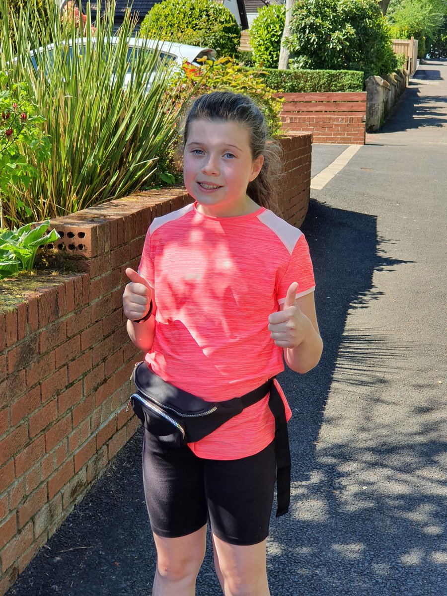 avaloulou's tweet photo. @StMarysPrimary5 
Sorcha was challenged by her Netball team, to run 3K each week and improve her time. Just completed her first run. Came home to a call from Miss Dean's! Super Happy Girl 😊
#fitness #3Krun #sweaty #exhausted https://t.co/EUIQILByeX