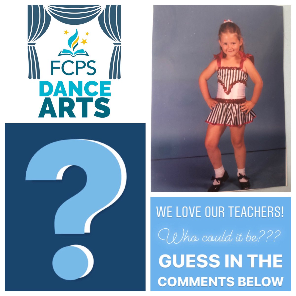 Our next teacher is...
.
#FCPSDanceArts #FCPSDance #weloveourteachers #danceteacher #danceeducation #dance #teacher #teacherappreciationweek <a href="/FCPSfinearts/">FCPS Fine Arts</a>