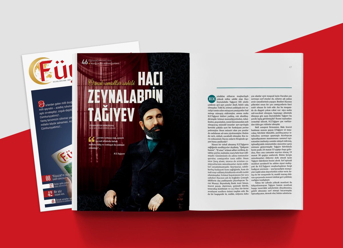 FJurnal's tweet photo. XEYRİYYƏÇİLİK MƏDƏNİYYƏTİMİZ

Firdovsiyyə Əhmədova. “Hacı Zeynalabdin Tağıyev: Örnək əməllər sahibi”. “Füyuzat” jurnalı, №5 (103). https://t.co/vmrd25w6sX