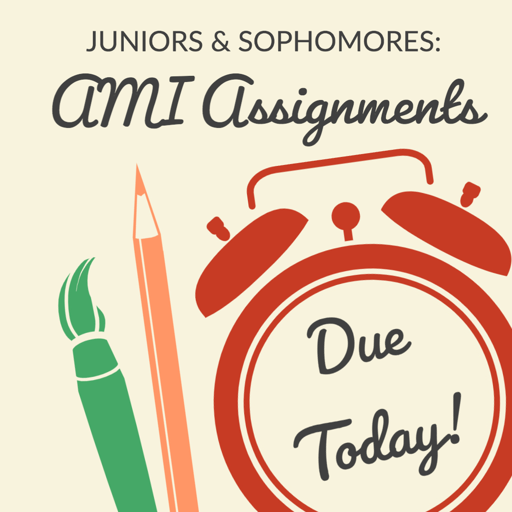 Jrs. &amp; Sophs., don't forget to submit all assignments electronically by noon today or drop off paper assignments at BHS from 9-12!