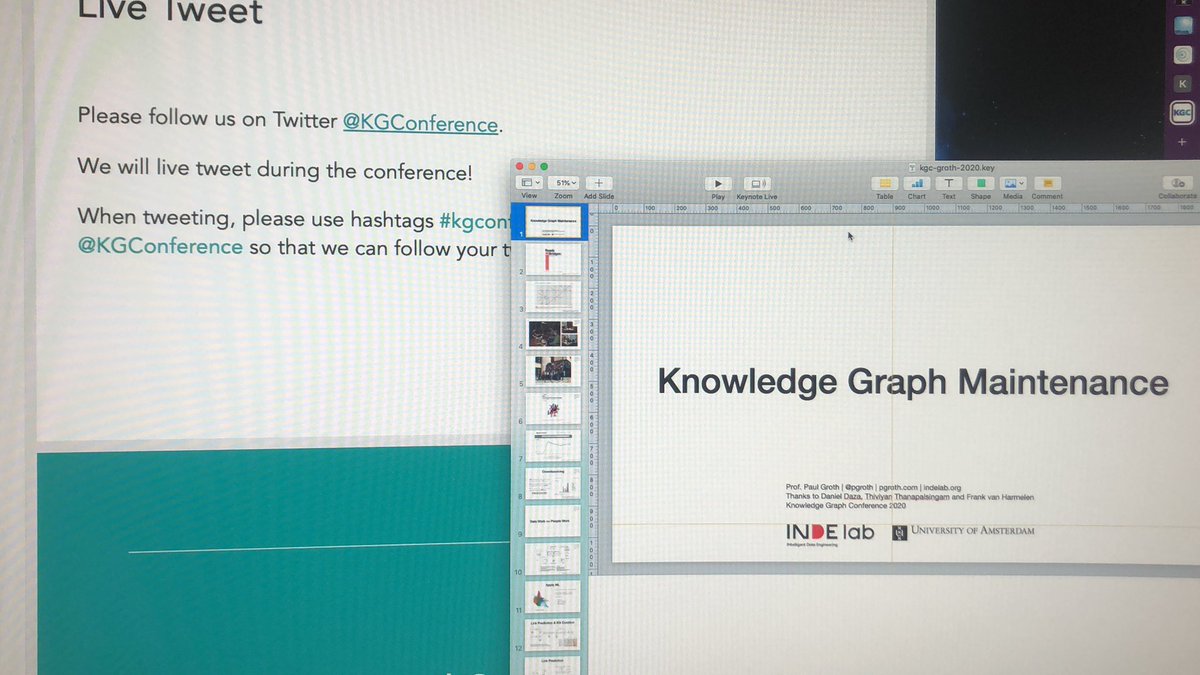 pgroth's tweet photo. Very excited to be talking about knowledge graph maintenance today @KGConference #KGC2020 https://t.co/OPfTog1PGv