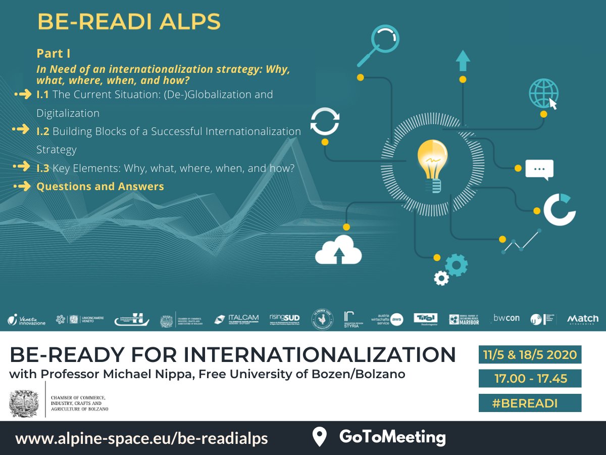 bereadialps's tweet photo. ❗ BE READY FOR INTERNATIONALIZATION!
➡️ Part I (11 May 2020, 5.00 - 5.45 pm)
Registration URL: https://t.co/CJe3IFpXwe 

@EUAlpineSpace | #madewithinterreg #secondlife #launchyourproject #alpinespace #cooperation #openinnovation #trainthetrainers #webinar https://t.co/SB5yAS6fZ4