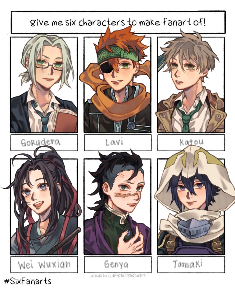 Can I still post this ? #SixFanarts 

Honestly so hard to choose from all the characters you suggested and the ones I wanted to draw for myself so this is a mix of both! Plus a throwback version ? 