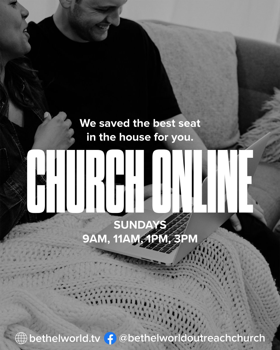 Bethel_World's tweet photo. We'll see you tomorrow online | 9 AM | 11 AM | 1 PM | 3 PM | https://t.co/FHQBpuuCTh or Facebook Live #ChurchOnline #Church #BethelSundayService https://t.co/QPtZ6vmckM