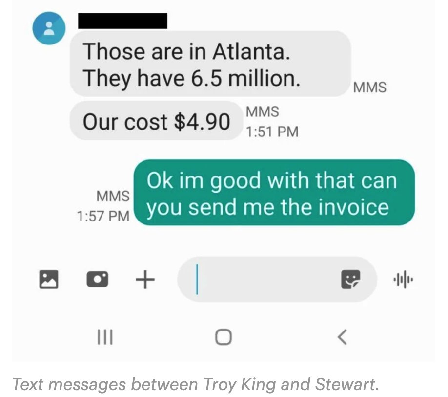 14) King told Stewart he could sell 6.5 million masks for $4.90 each (before any shipping, etc). 3M’s list price for these masks is just $1.27.