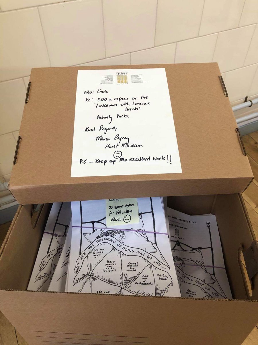 300 children received these freshly made care packages which included copies of 'Lockdown with Limerick Artists' activity packs to local families. 

Thank you to all who have taken part to make this possible.
<a href="/HuntMuseum/">The Hunt Museum</a>