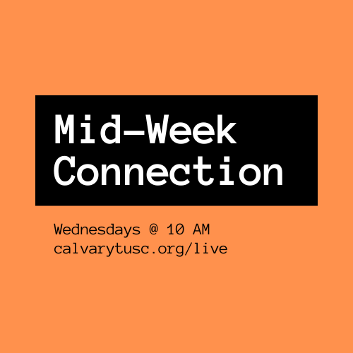 CalvaryTusc's tweet photo. We’ll see you in an hour for our live Mid-Week Connection with Pastor Tim. Chat opens at 9:45...drop in early! https://t.co/vStfrzTmsk https://t.co/NriByncYll