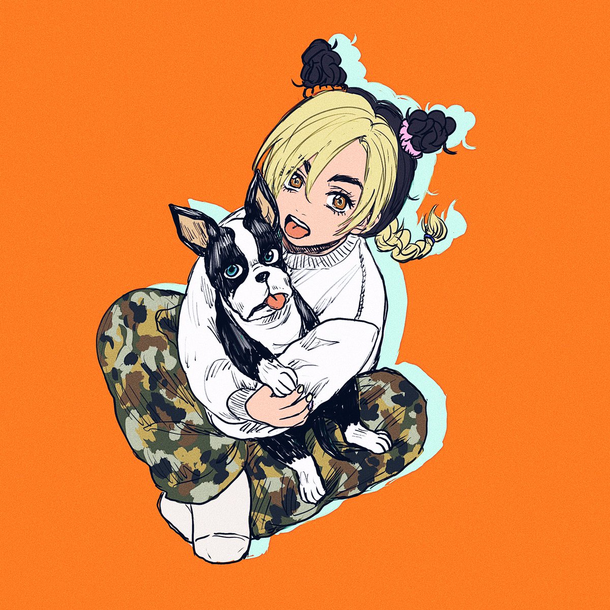 tokujotoku's tweet photo. jolyne &amp; iggy https://t.co/BFSayssUH3