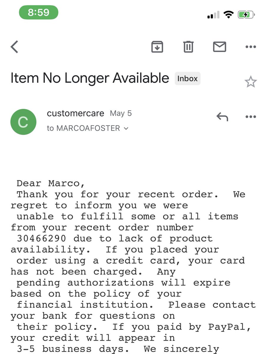 MarcoAFoster's tweet photo. So @footlocker you cancel my order in the middle of the night and then have a 830am restock?!   That’s just not right. #CustomerService https://t.co/2qSVbnIJ6x