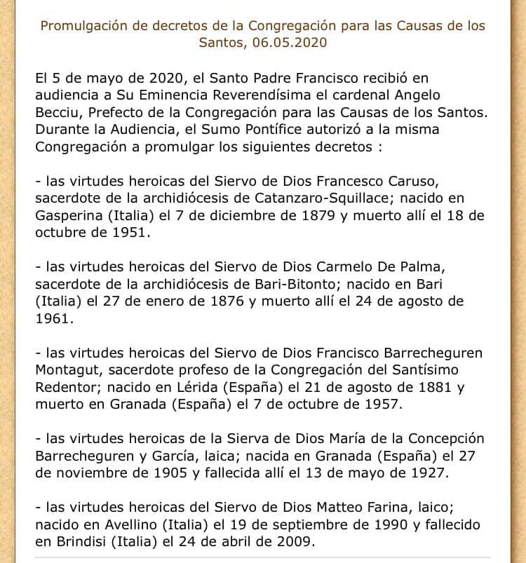 RedentoristasES's tweet photo. ¡GAUDEAMUS! HOY NUESTRA PROVINCIA DE MADRID SE ALEGRA AL SABER QUE EL PAPA FRANCISCO PROMULGA LAS VIRTUDES HEROICAS DE FRANCISCO Y CONCHITA BARRECHEGUREN
https://t.co/AvIhBqxVgi

#Redentoristas #Barrencheguren #CSsR #MisionerosRedentoristas #Granada https://t.co/wfHhYxvkUv