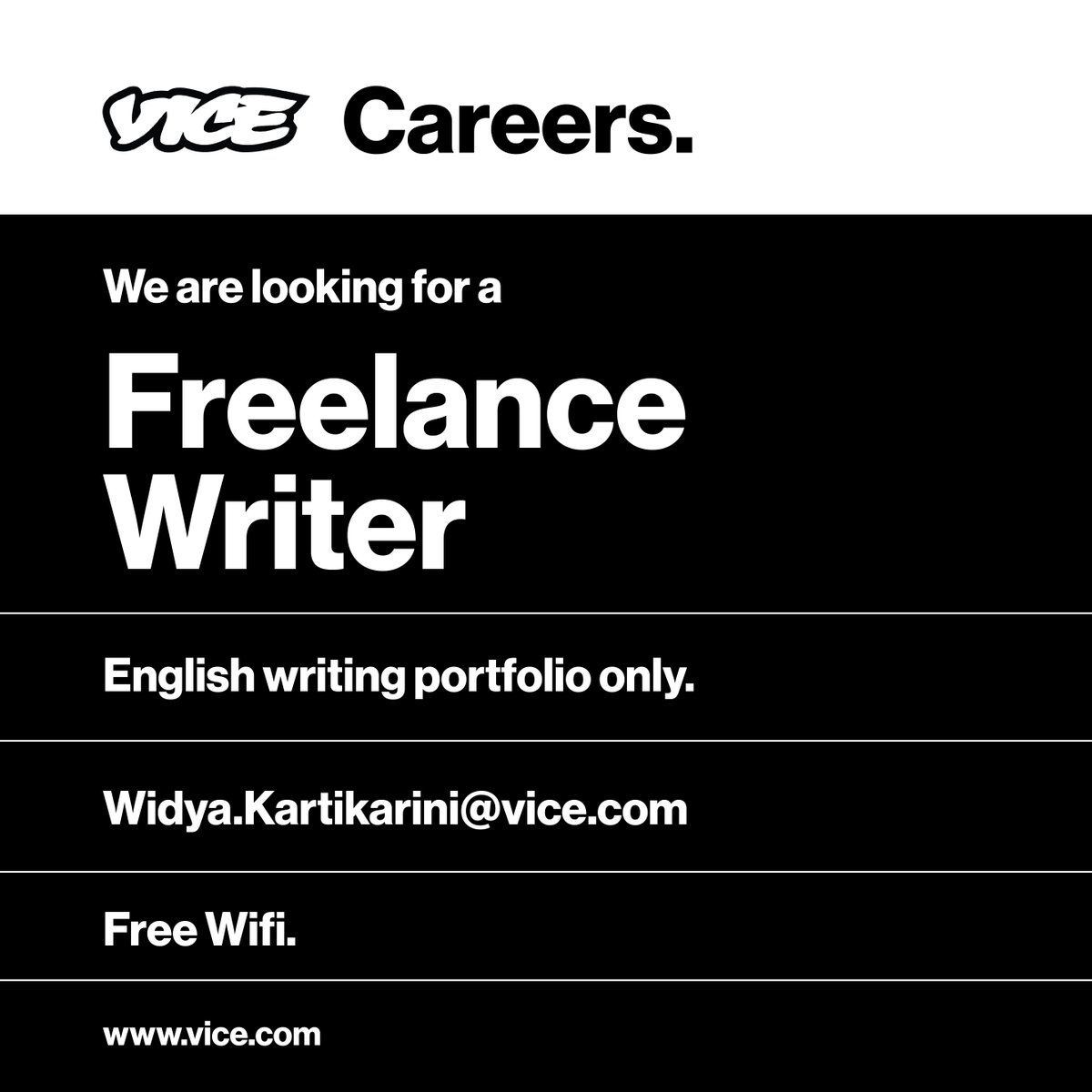 VICE_ID's tweet photo. We're currently hiring for these positions. To apply, please send your CV and portfolio to widya.kartikarini@vice.com. https://t.co/4Glodbf1zP