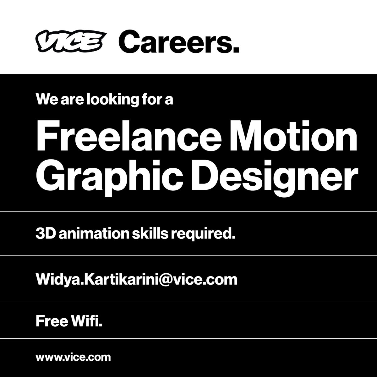 VICE_ID's tweet photo. We're currently hiring for these positions. To apply, please send your CV and portfolio to widya.kartikarini@vice.com. https://t.co/4Glodbf1zP