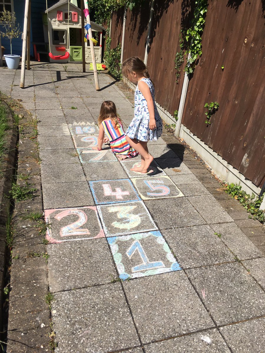 Very proud of Olive today, she does not enjoy writing at home and she struggles to sit down and concentrate. But today we wrote a story together, passing the page back and forth and she was much more engaged. Then a game of hopscotch to celebrate!