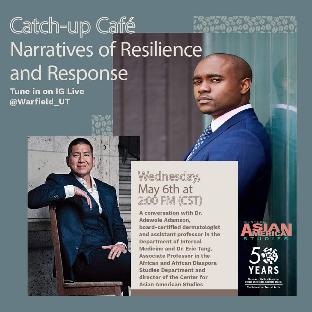 AADS_UT's tweet photo. We’re counting down the hours until @Warfield_UT #CatchUpCafe TODAY @ 2pm CST w/ @BlackStudiesUT Professor + @UTCAAS Director @UnsettledCity and @DellMedSchool Professor @AdeAdamson 👩🏾‍⚕️⛑👨🏾‍⚕️

📱💻 Follow @Warfield_UT on @instagram and click LIVE Story to grab your seat ✅ https://t.co/9Kp50CwNjU