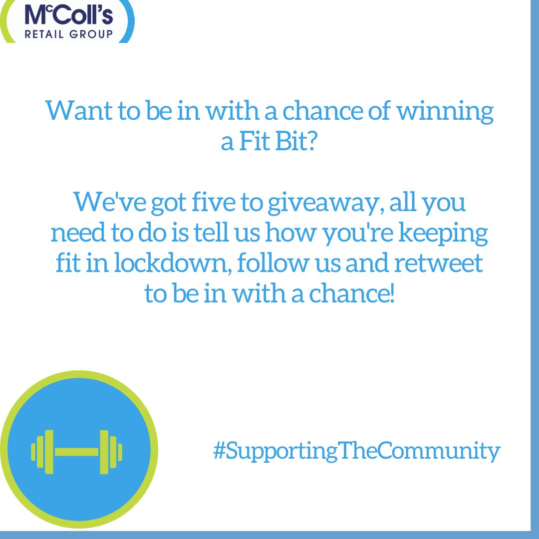 Want to be in with a chance of winning 1 of 5 FitBit's? Find out how below!

We'll announce the winners on the 13th May, good luck 🏋️

18+/ UK Only. T&amp;C’s bit.ly/McCollsTCs Closes: 23:59 12/5/20