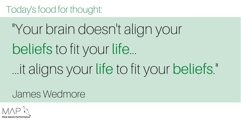 What a great reflection prompt! How is your brain current shaping your life around your beliefs? 

#foodforthought #beliefs #mindset #psychology #jameswedmore