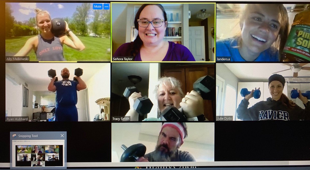 A_MATHowski's tweet photo. Workout Wednesday💪🏼 This is easily one of my top highlights from the past 8 weeks. I love working out, but getting to do it with these people made it all the better! Let’s do this again next week👏🏼 #DPwildcats #TeacherAppreciationWeek #IMissMyCoworkers❤️🖤 @DeerParkSchools https://t.co/NsuYG1eSoU