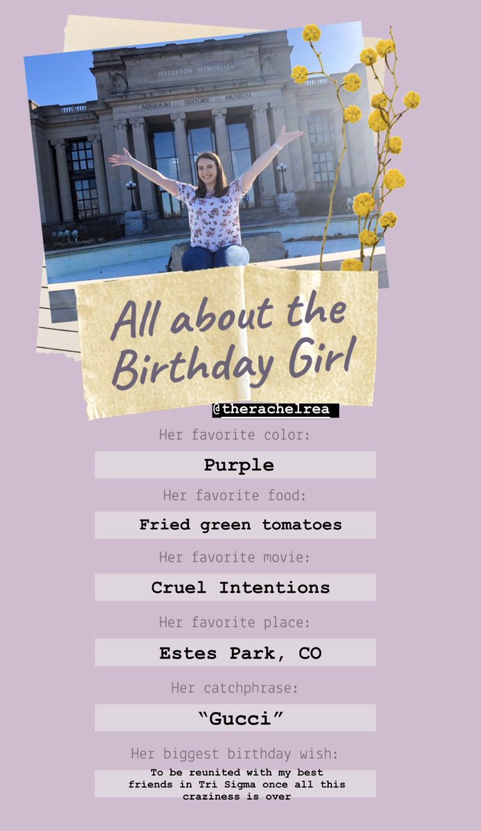 TriSigmaLU's tweet photo. Happy birthday to our sister Rachel! https://t.co/wXJDjxIpB0
