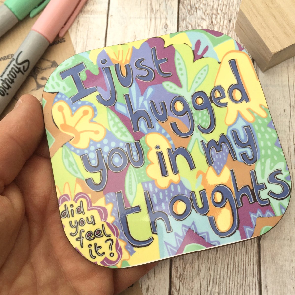 buck_lj's tweet photo. Do you need to send someone a hug? This coaster could always be a reminder https://t.co/WyEakuAHwY #HandmadeHour #huggifts #letterboxgifts #wellbeingwednesday #PositiveVibes https://t.co/bLKmE1YqGD