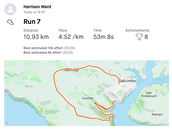 SalcombeTownFC's tweet photo. STFC 1407km (Land's End to John O'Groats) run update from DAY 15/16:

Another 75.5km completed bringing total to 1117.5km.
Map shows where we are up to on the route and pictures of the runs also included.

Donate here....
https://t.co/mpLpEuEI2g https://t.co/zlrnGxXbhj