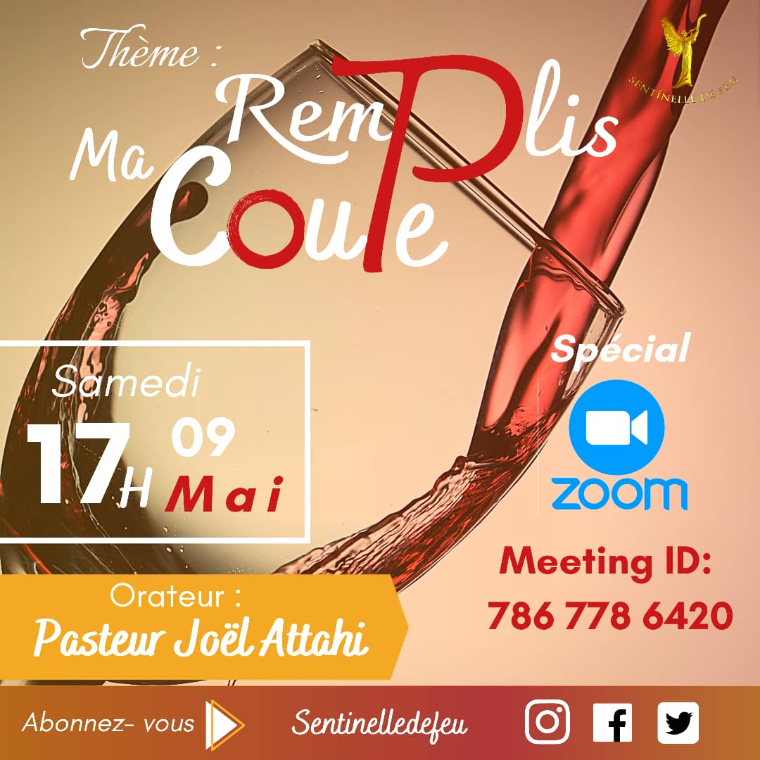 SentinelledeFeu's tweet photo. Coucou tout le monde. Nous aurons une reunion ce samedi 9 mai 2020 avec le pasteur Joel Attahi. Soyons tous present. Pour pourvoir participer à la reunion vous êtes priés de télécharger et d'installer l'application zoom. Dieu nous bénisse #SDFEU https://t.co/y9T44xmZVI