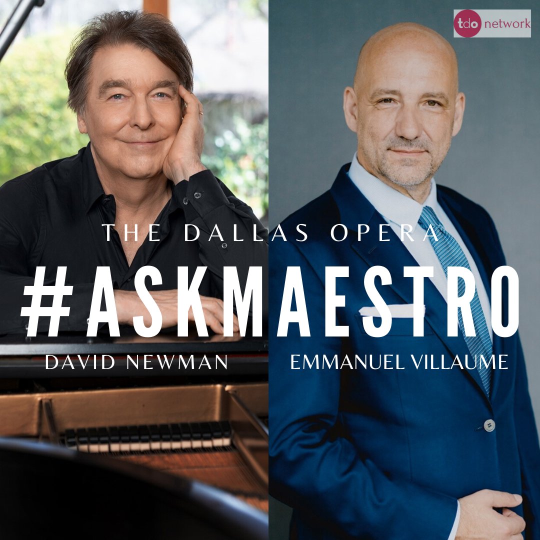 dnewmanm5's tweet photo. Get ready for an amazing new episode of #AskMaestro this afternoon at 1pm CST with host Emmanuel Villaume and special guest David Newman! #askmaestro #maestro #conductor #conductors #interview #conversation #classicalmusic #opera #meetopera #dallasopera #tdo #tdonetwork https://t.co/987KNpbBrB