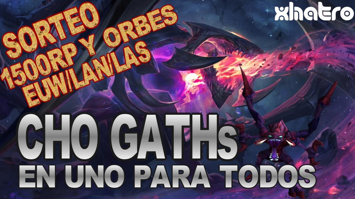 xhatro's tweet photo. SORTEO 1500RIOT POINT #LeagueOfLegends #chogath #sorteoriot #lolesp #lollas #lollan https://t.co/81ef6pMkdP