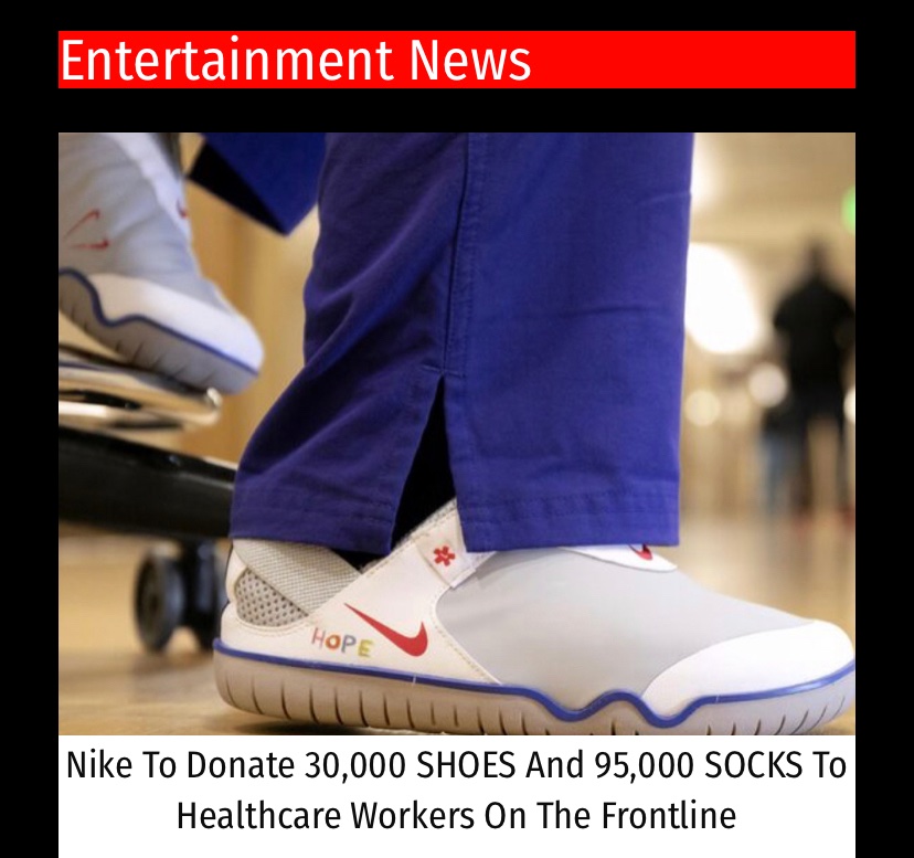 FUBU_Network's tweet photo. Nike To Donate 30,000 SHOES And 95,000 SOCKS To Healthcare Workers On The Frontline 
https://t.co/UfnnyvdUW6 #ForUsByUs #Nike #Trending https://t.co/Wfsag7QaBJ