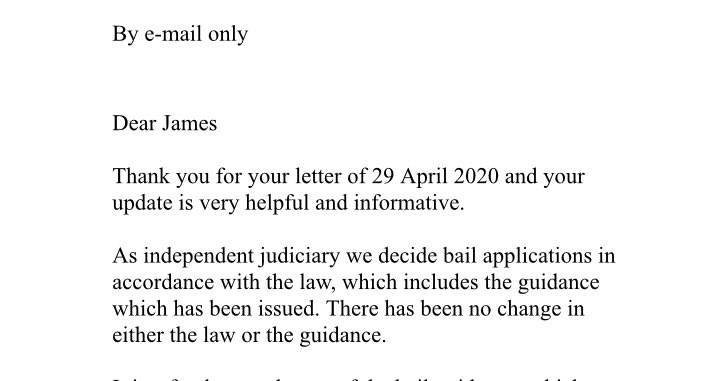 What of the Home Office’s claim, in their tweet to me, that the judge was grateful for the letter?Well, it’s certainly true that the judge opens by thanking the letter writer. The Home Office can bank that.But look at the second paragraph.Ooof!