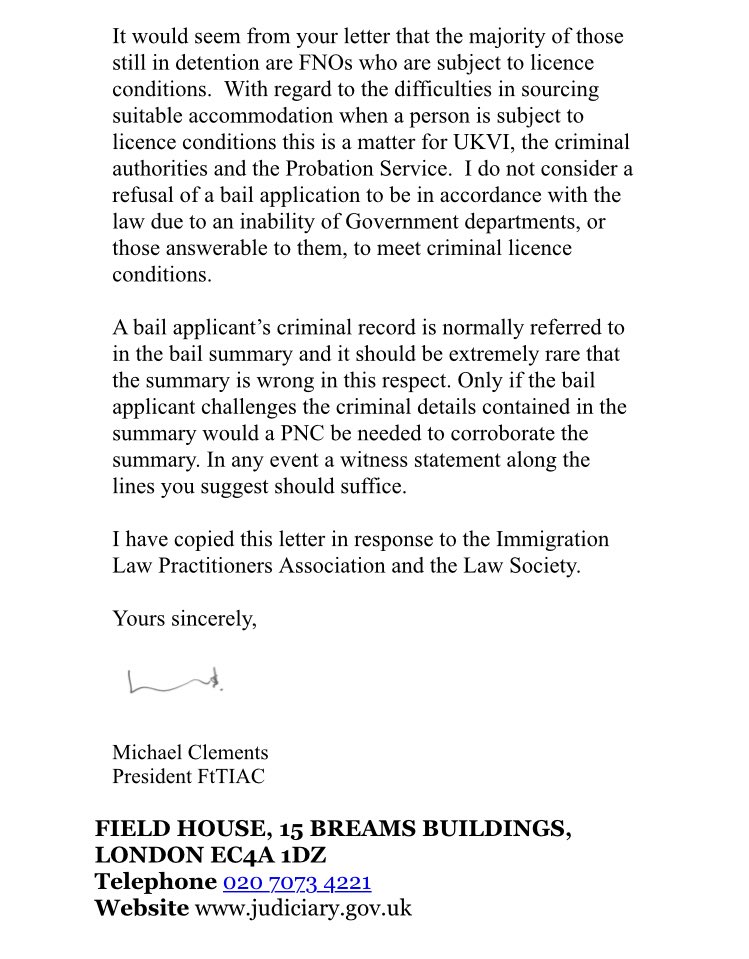 Finally, the judge reminds the Home Office, once more, of the law, and that “an inability of Government departments” to provide suitable bail accommodation does not, in law, justify refusing someone bail.