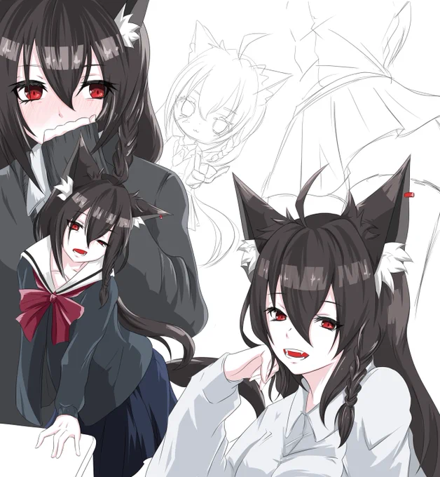 #絵フブキ
#ホロライブヴィラン 
#制服閃いた 
