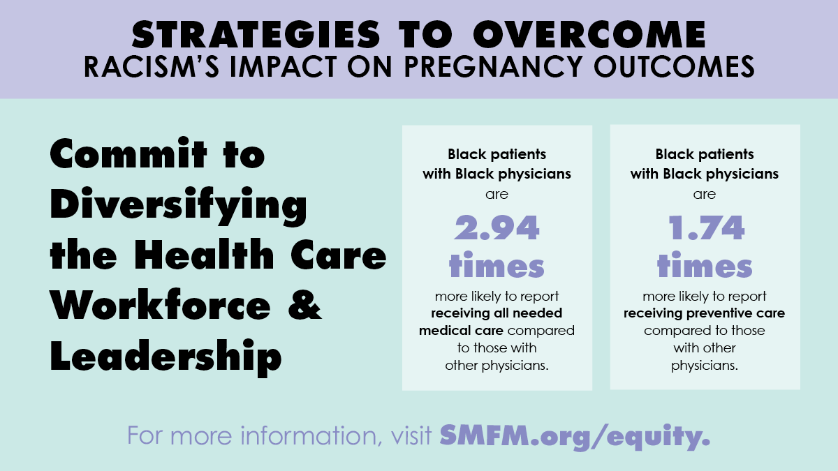 This #MothersDay, join us in advocating for policies that support diversity & inclusion within the healthcare workforce as an ethical imperative and a mechanism to improve the health of women. smfm.org/advocacy/vv

#Momnibus #RacismNotRace #BeyondMothersDay #MaternalMortality