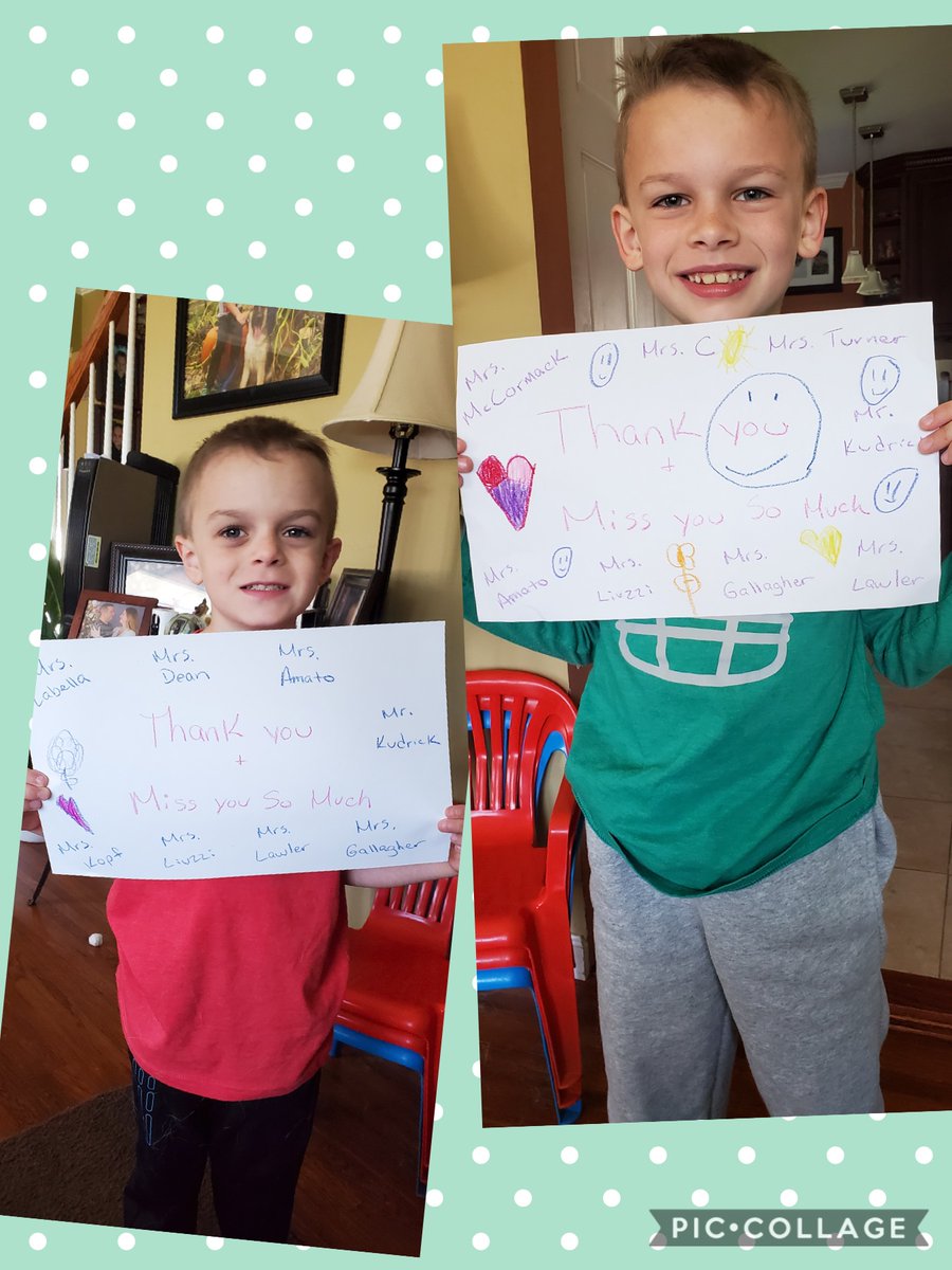 The Allocco boys say thanks for #TeacherAppreciationWeek2020 🍎 #GrundyGreatness 💕