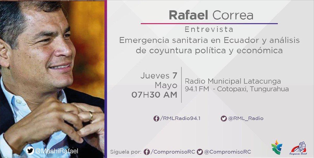 RC5Oficial's tweet photo. #ElMashiEnMedios | Mañana, desde las 07:30, a través de la señal de Radio Municipal de Latacunga (@RML_Radio), nuestro compañero @MashiRafael se referirá a la #CrisisSanitariaEc, así como a la coyuntura política y económica nacional.

¡Pasa la voz¡

📻 94.1 FM
📱@RMLRadio94.1 https://t.co/Pir5l4kkky