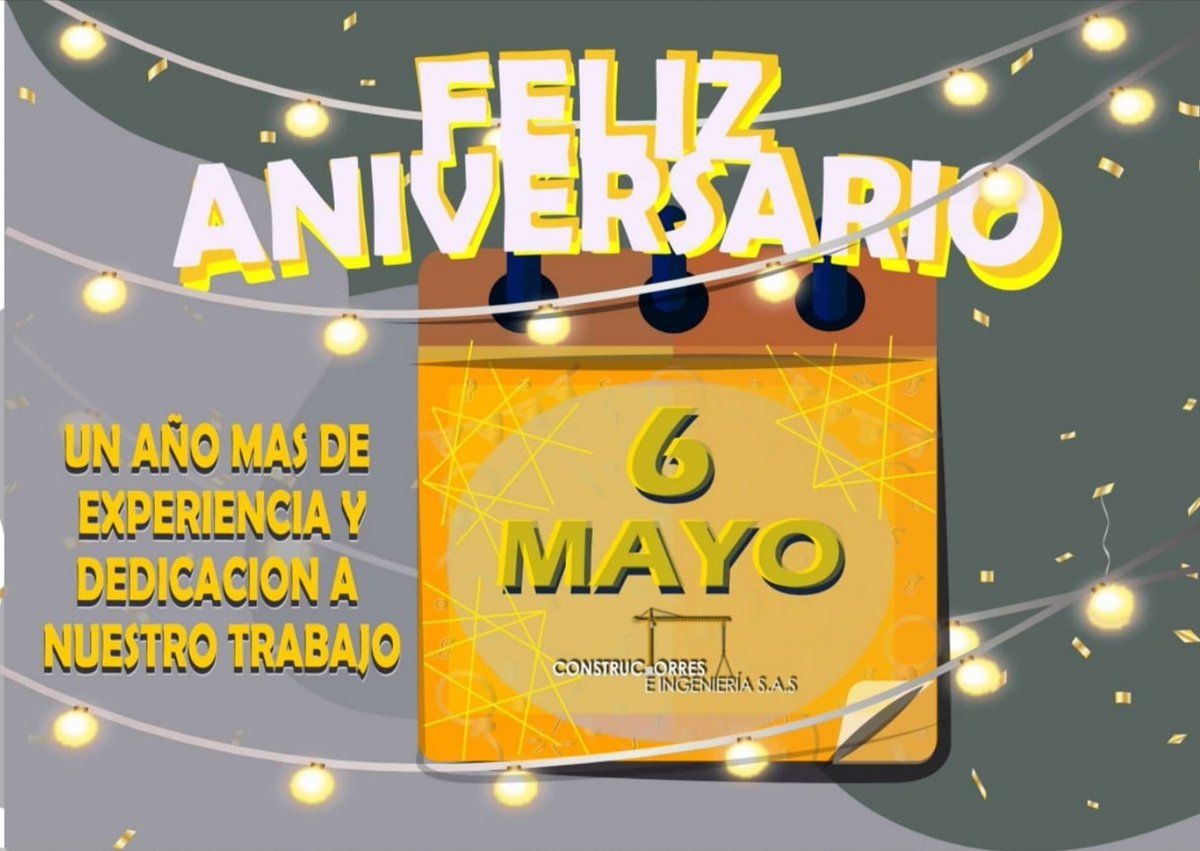 e_ingenierias's tweet photo. Constructorres esta cumpliendo un año más de experiencia, así que agradece su apoyo por las metas alcanzadas durante este año, espera poder seguir cumpliendo sueños con la ayuda que ustedes nos brinda.
 #Ingenieria #construccion #constructoras  #cumpleaños #aniversario #cumplendo https://t.co/h4Y2J8DN1b