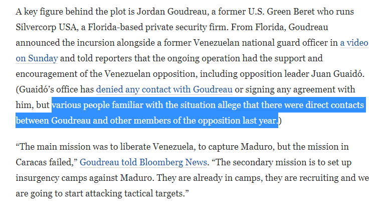 When not even pro-coup Washington Post buys Guaidó's 'I have did not signed a contract with that mercenary company' story  https://twitter.com/washingtonpost/status/1257993395001339905?s=20