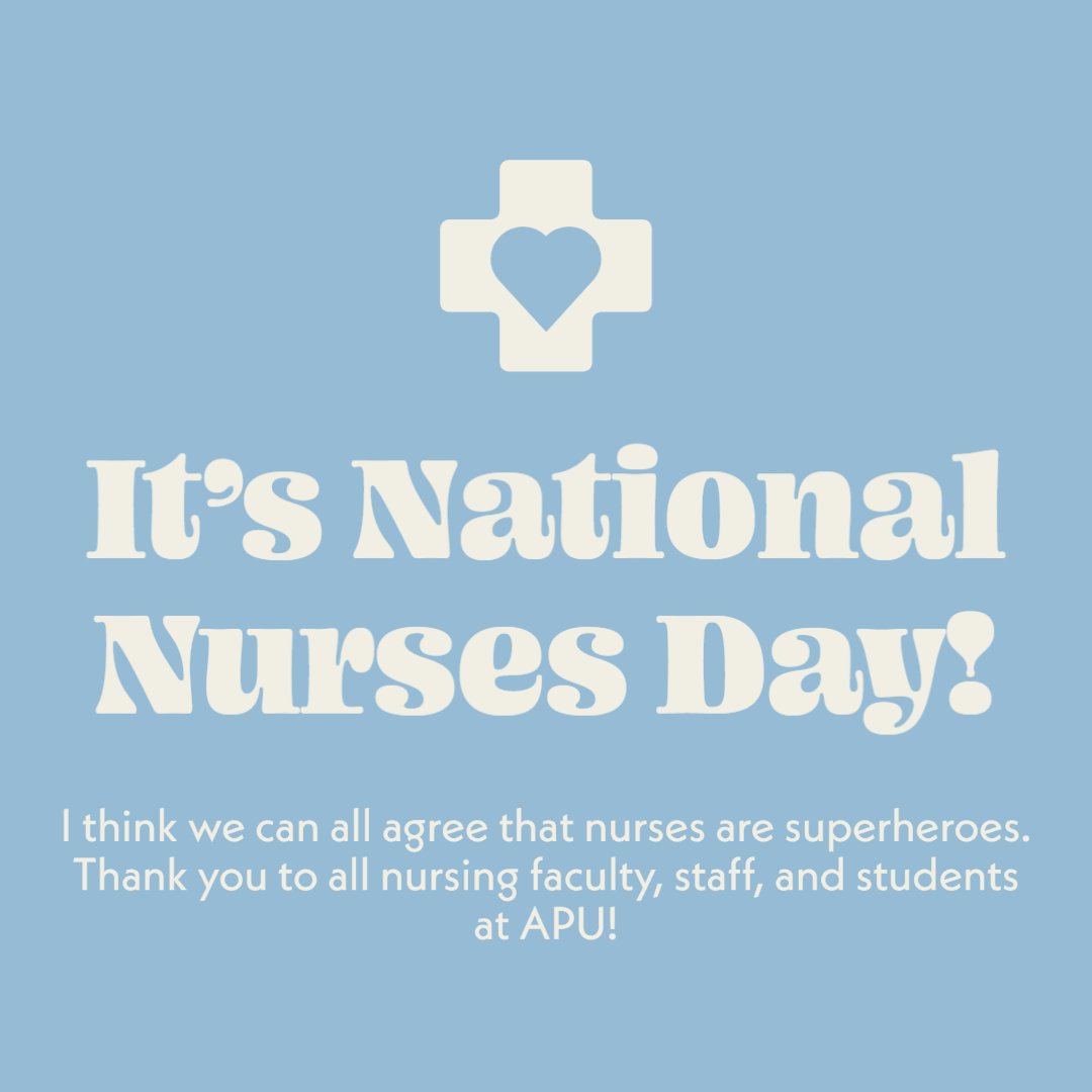 apuaccess's tweet image. It's National Nurses DAY! We want to acknowledge all the nursing faculty, staff, and students today across all APU campuses! #APUaccessibility #NursesDay #NursesWeek #NationalNursesDay #azusapacificuniversity #APUnursing