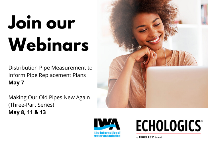 MuellerWaterProducts (@muellerwaterpro) on Twitter photo Our <a href="/Echologics/">Echologics</a> team is partnering with <a href="/IWAHQ/">International Water Association</a> to host several webinars about helping utilities plan for future pipe replacements. Join us this Thursday at 11 a.m. ET for “Distribution Pipe Measurement to Inform Pipe Replacement Plans.”
RSVP here: okt.to/vS2Z17 Our <a href="/Echologics/">Echologics</a> team is partnering with <a href="/IWAHQ/">International Water Association</a> to host several webinars about helping utilities plan for future pipe replacements. Join us this Thursday at 11 a.m. ET for “Distribution Pipe Measurement to Inform Pipe Replacement Plans.”
RSVP here: okt.to/vS2Z17