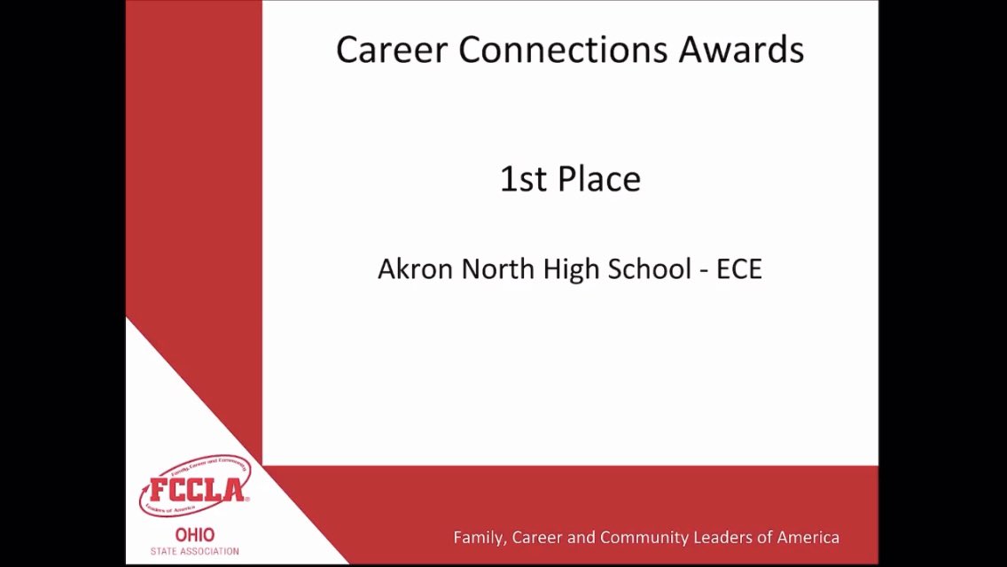 ECE students went above and beyond this year, and it shows! @AkronNorthHS got so many awards at our virtual state competition! We’ll have to do a second post just to show them all! Congrats kids!! @FCCLAOhio #WePointNorth
